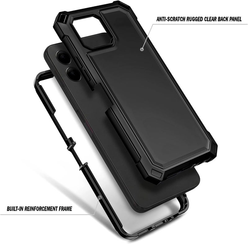 NZND Designed for T-Mobile REVVL 8-Pro Phone Case, Black | with Screen Protector, Full-Body Shockproof Protective Rugged Impact Resist Bumper Cover - Image 3